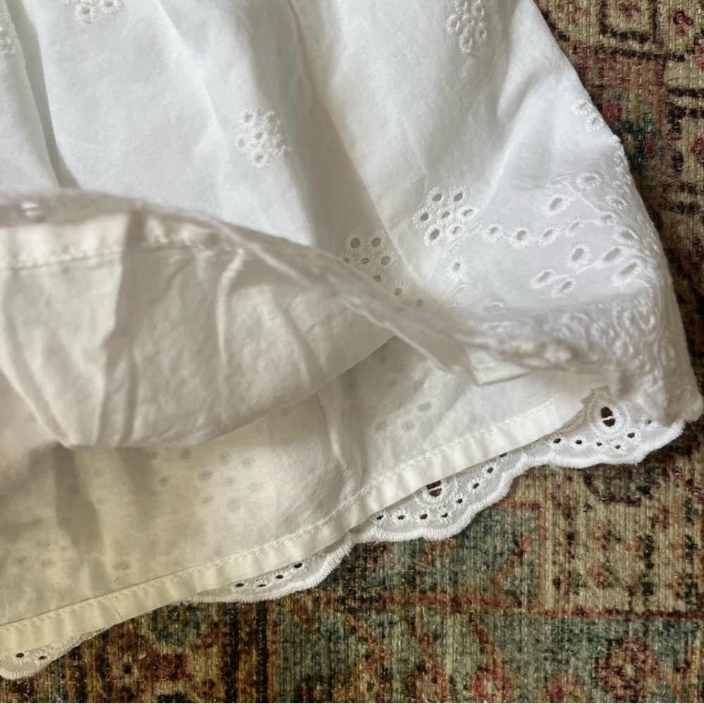 Oshkosh B’Gosh Girls Overall Jean White Cotton Eyelet Dress NWT Size 3T - Picture 3 of 5